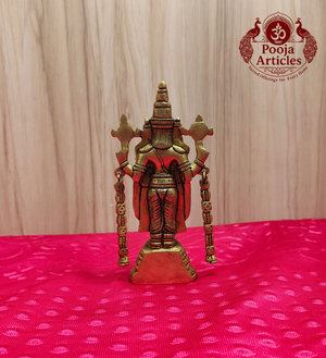 Premium Brass Tirupati Balaji Statue 5.7 inch - back view