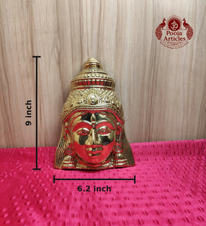 Brass Varalakshmi Amman Mugam 9 Inch 