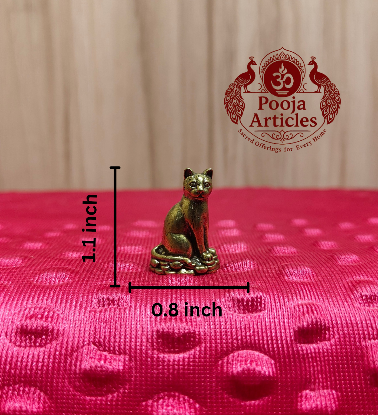 Miniature Brass Cat Statue 1.1 Inch
