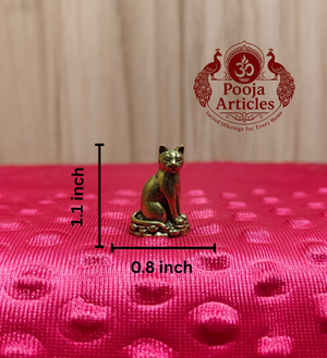 Miniature Brass Cat Statue 1.1 Inch