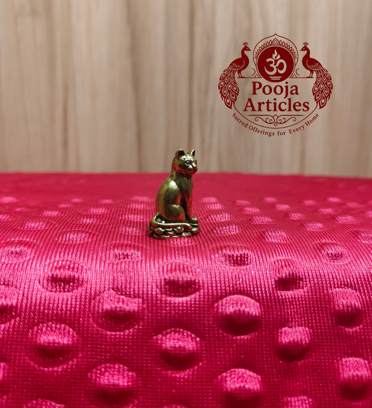 Miniature Brass Cat Statue 1.1 Inch