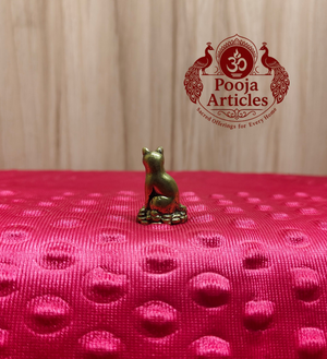 Miniature Brass Cat Statue 1.1 Inch