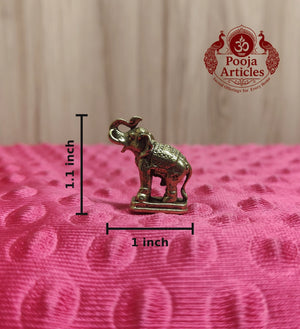 Miniature Brass Elephant Idol 1.1 inch