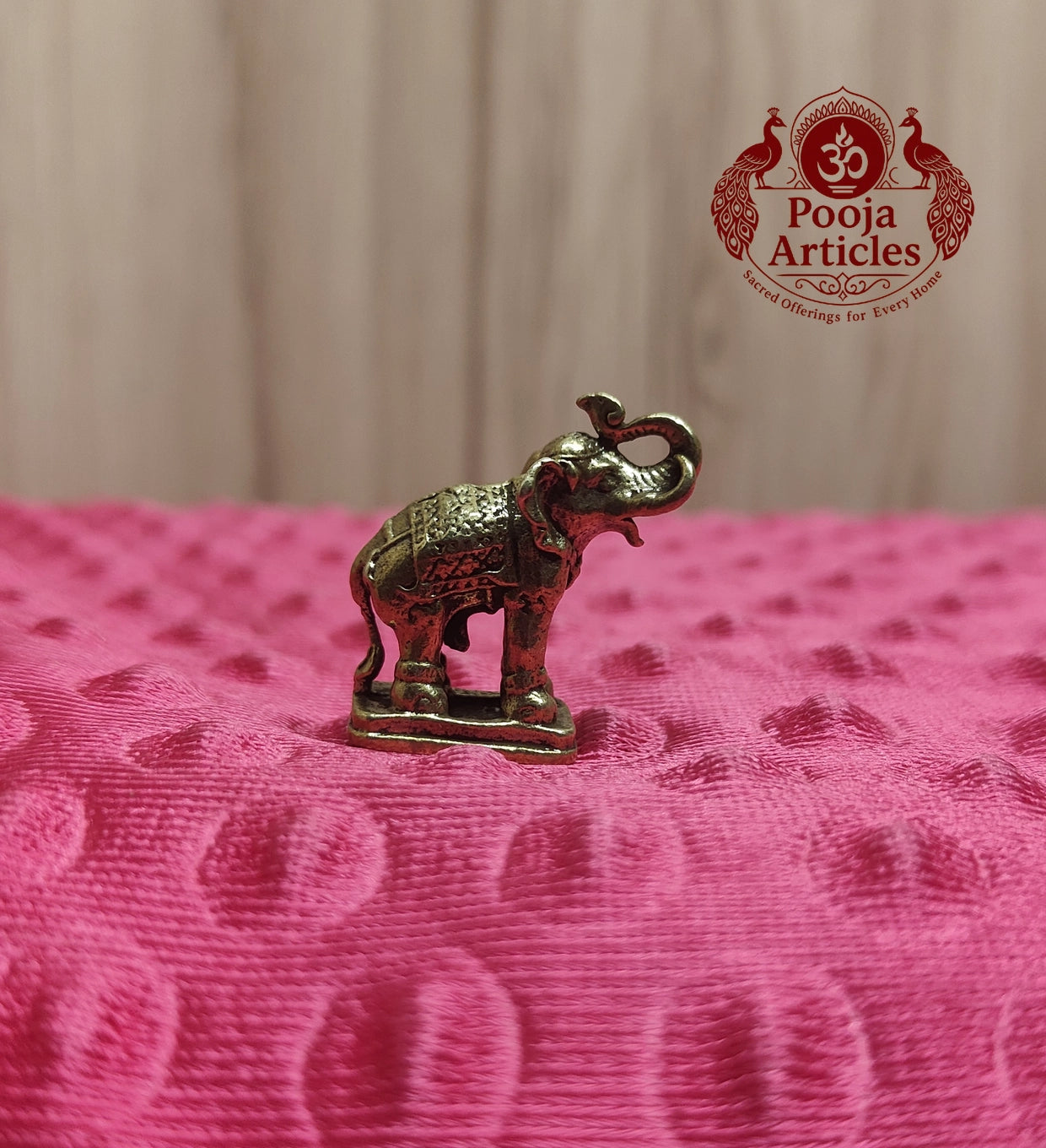 Miniature Brass Elephant Idol 1.1 Inch 