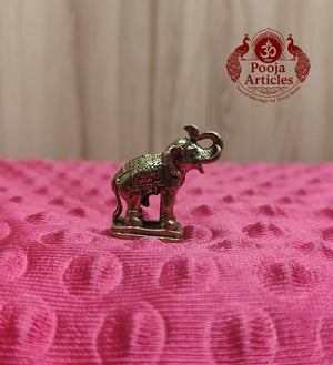 Miniature Brass Elephant Idol 1.1 Inch 