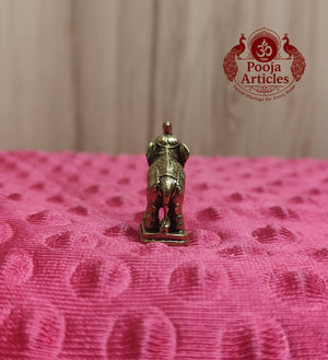 Miniature Brass Elephant Idol 1.1 inch
