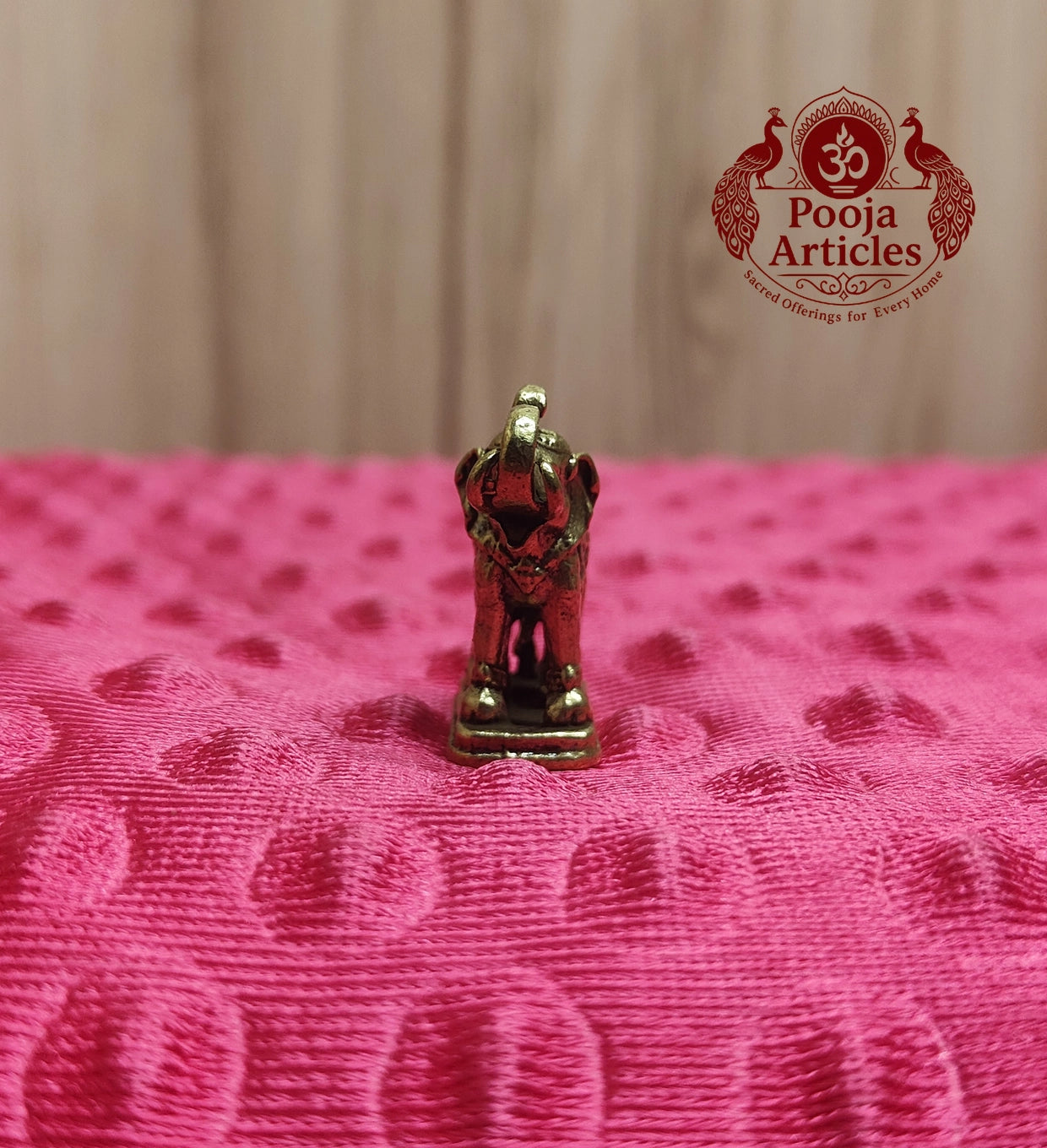 Miniature Brass Elephant Idol 1.1 Inch 