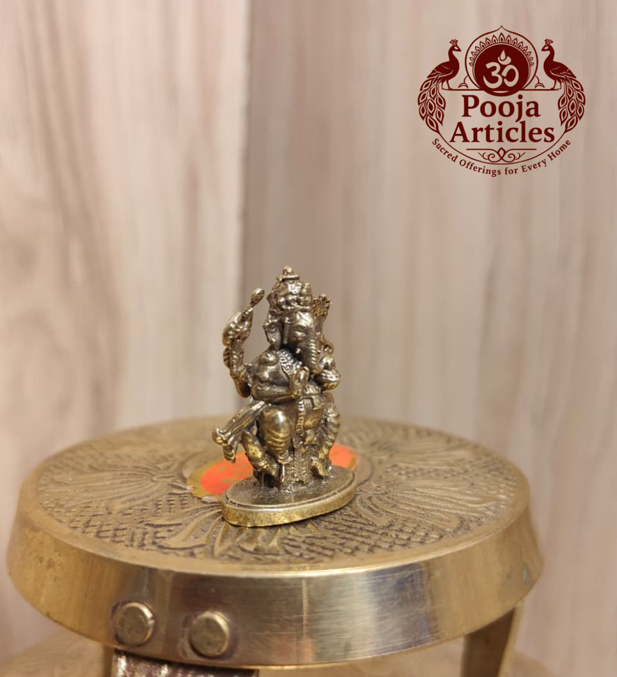 Miniature Brass Ganesh Idol 1.2 Inch