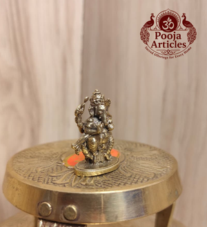 Miniature Brass Ganesh Idol 1.2 Inch