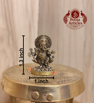 Miniature Brass Ganesh Murti 1.3 Inch