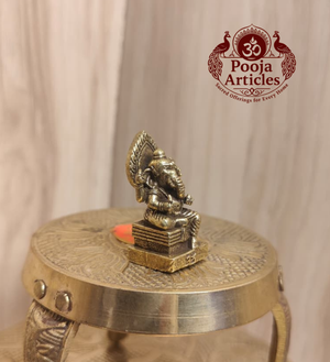 Miniature Brass Ganesh Statue 1.5 Inch