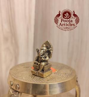 Miniature Brass Ganesh Statue 1.5 Inch