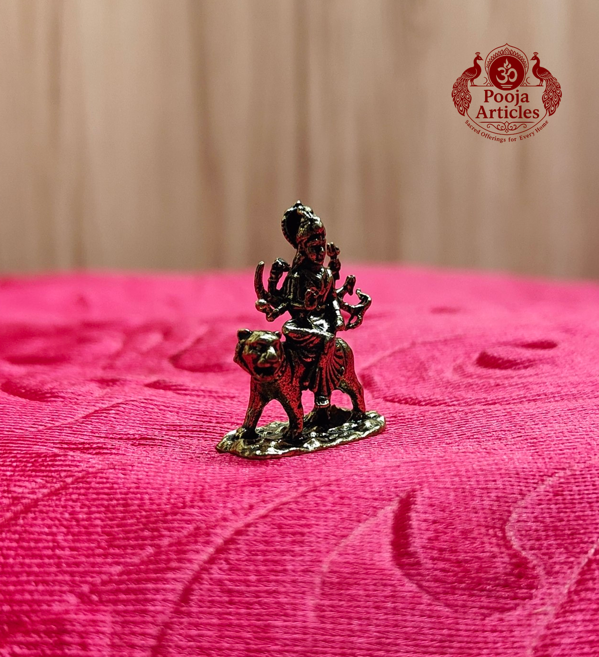 Miniature Brass Goddess Durga Devi 1.1 Inch 