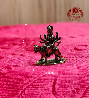 Miniature Brass Goddess Durga Devi 1.1 Inch