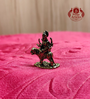 Miniature Brass Goddess Durga Devi 1.1 inch