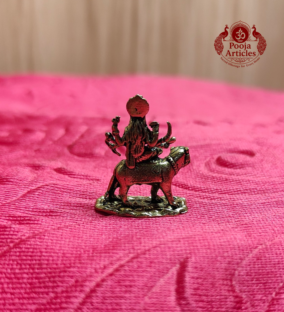 Miniature Brass Goddess Durga Devi 1.1 Inch 