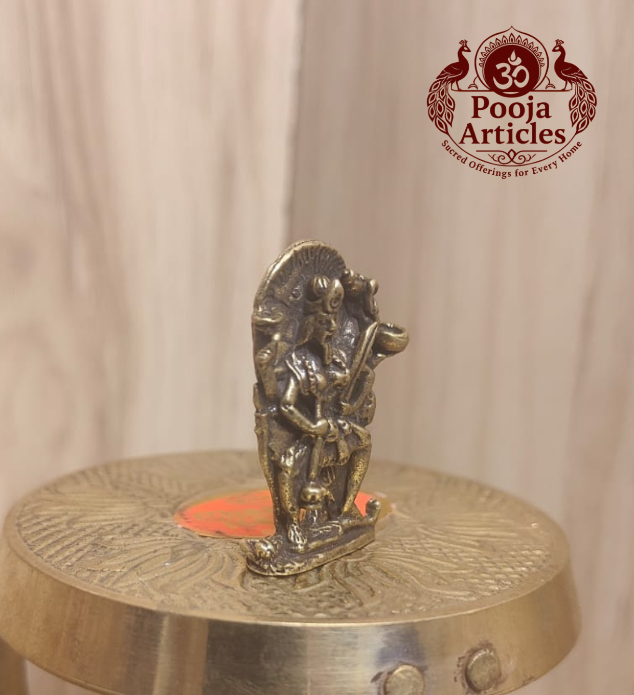 Miniature Brass Goddess Kali Idol 1.5 Inch