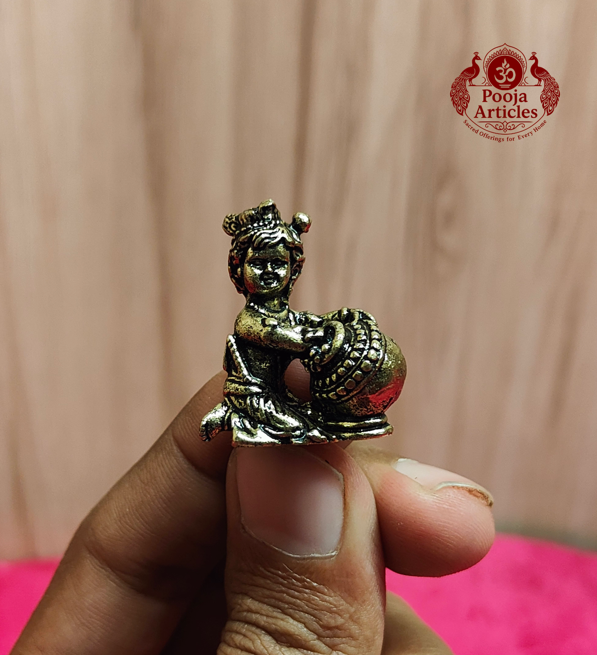 Miniature Brass Krishna Statue 1.1 Inch