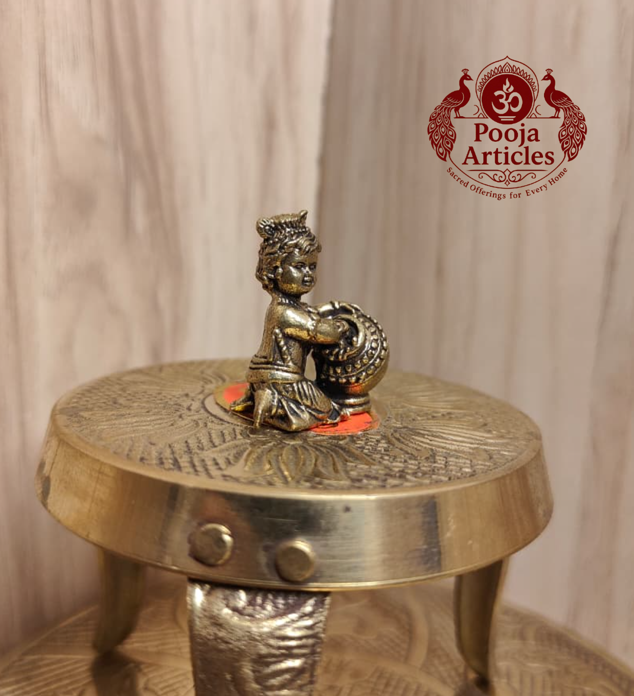 Miniature Brass Krishna Statue 1.1 Inch