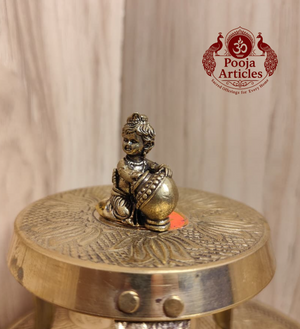 Miniature Brass Krishna Statue 1.1 Inch