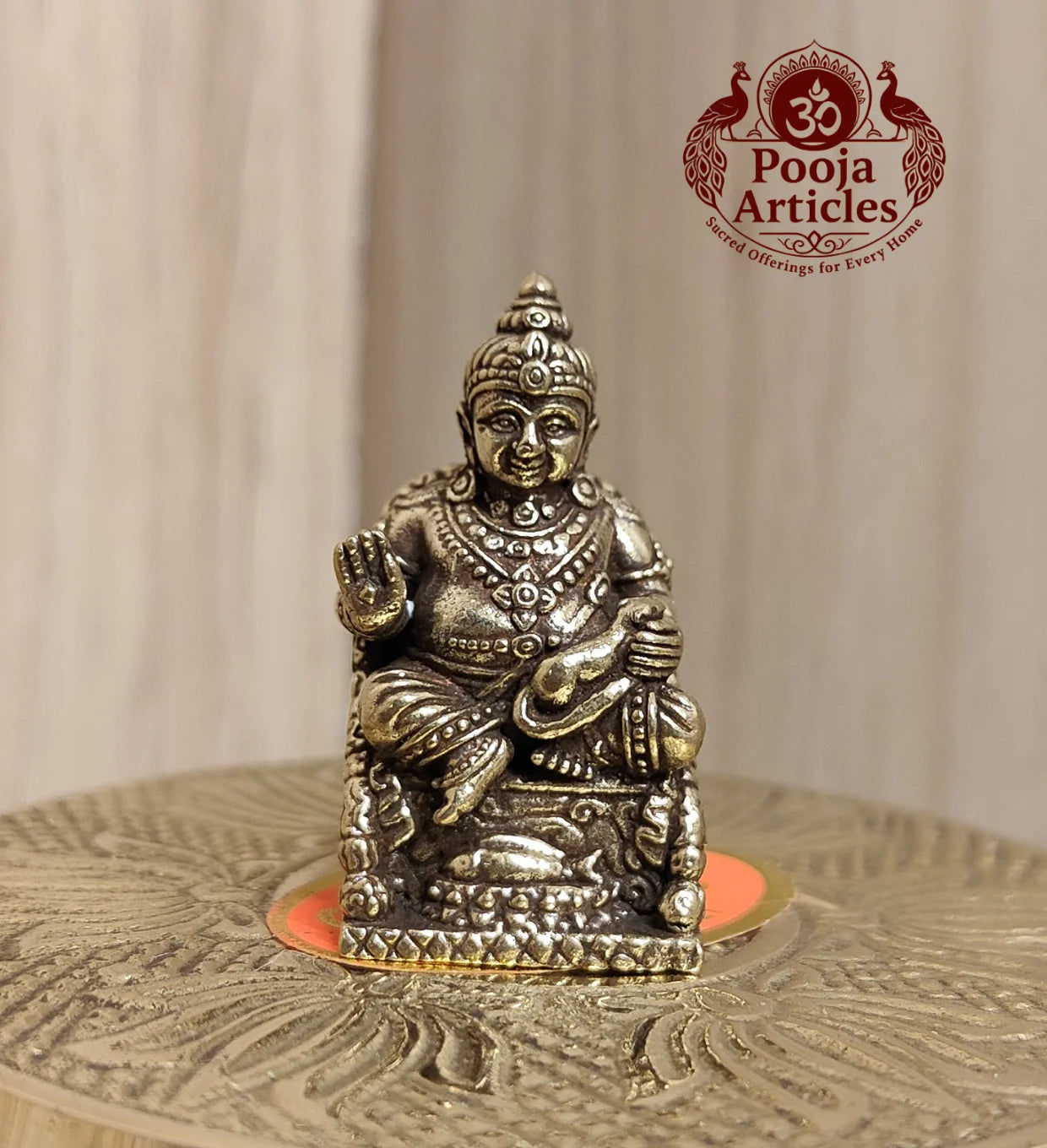 Miniature Brass Kubera Statue 1.4 Inch
