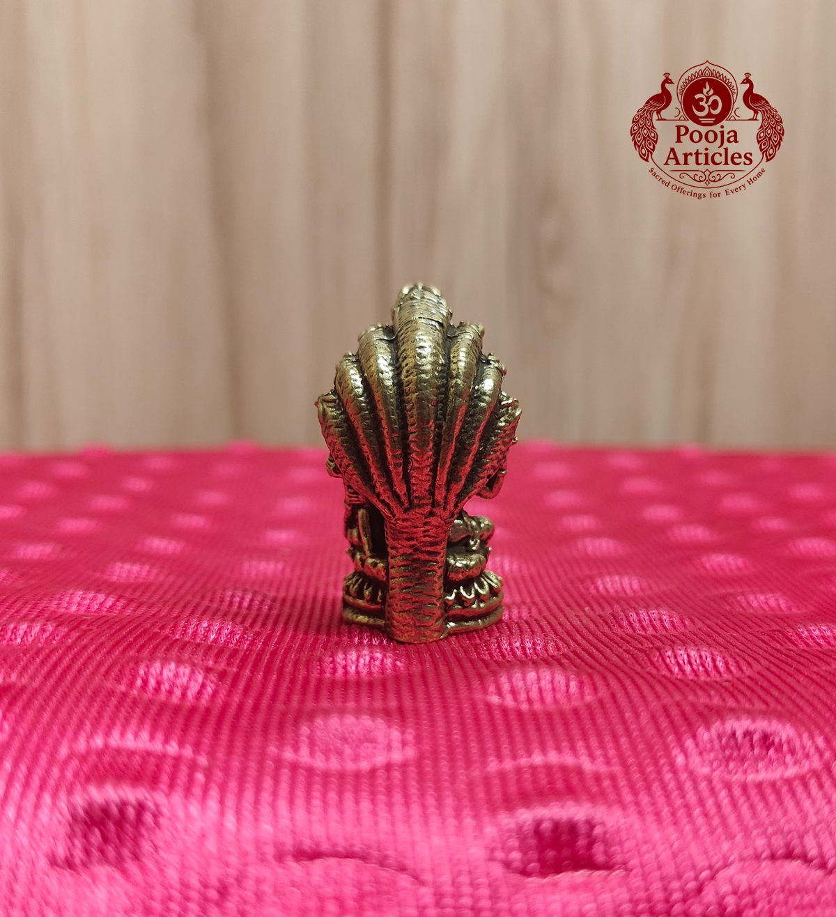Miniature Brass Lakshmi Vishnu Idol With Sheshnag 1.7 Inch