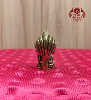 Miniature Brass Lakshmi Vishnu Idol With Sheshnag 1.7 Inch