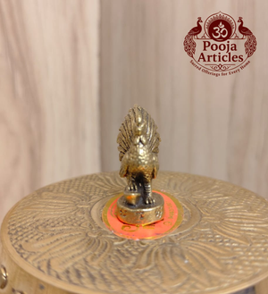 Miniature Brass Lucky Rooster Statue 1.2 Inch