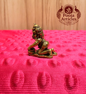Miniature Brass Matka Krishna Statue 1.1 Inch