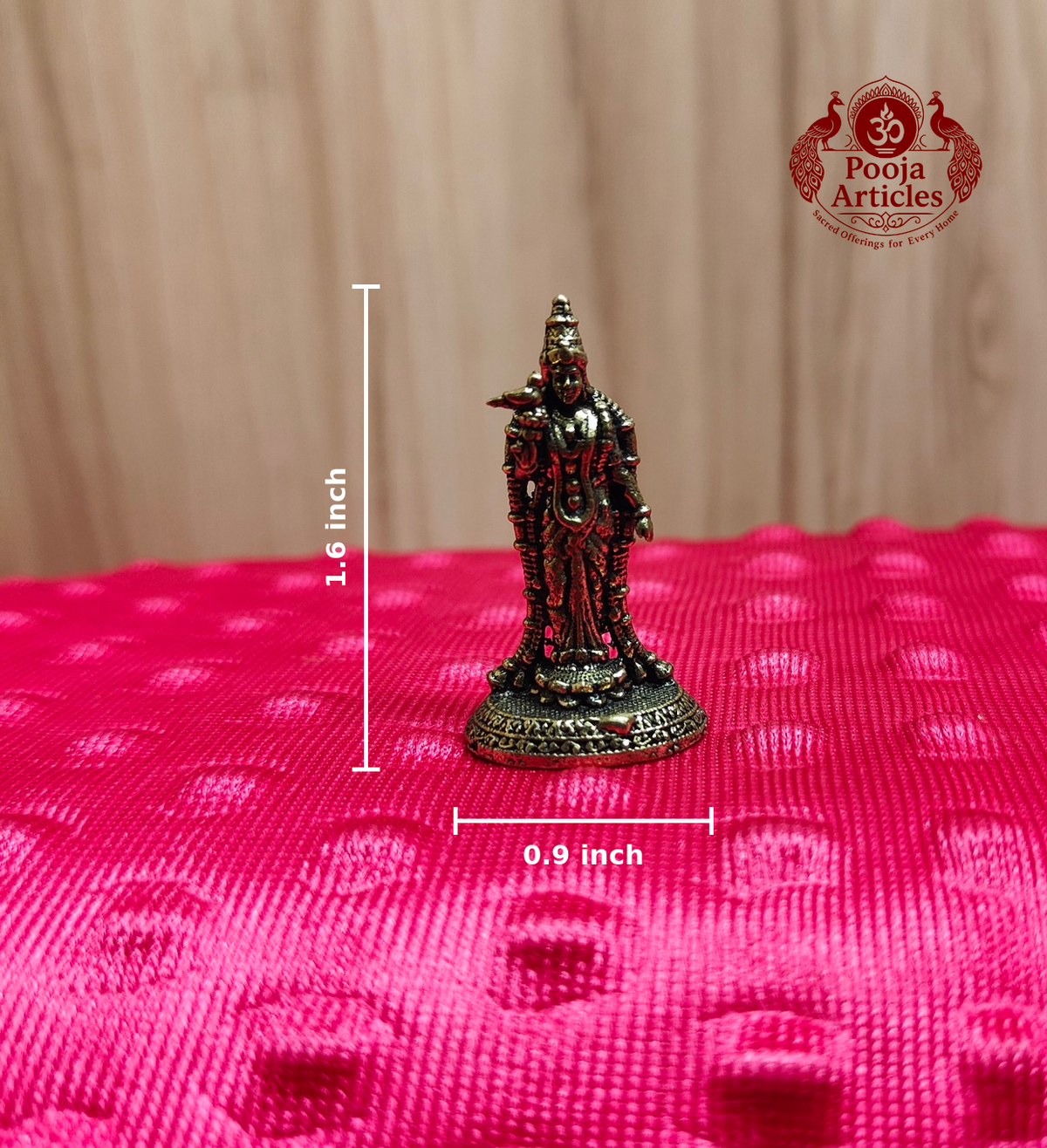 Miniature Brass Meenakshi Amman Statue 1.6 inch