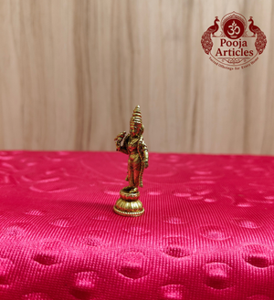 Miniature Brass Meenakshi Idol 2 Inch - Side View