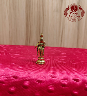Miniature Brass Meenakshi Idol 2 Inch - Front View