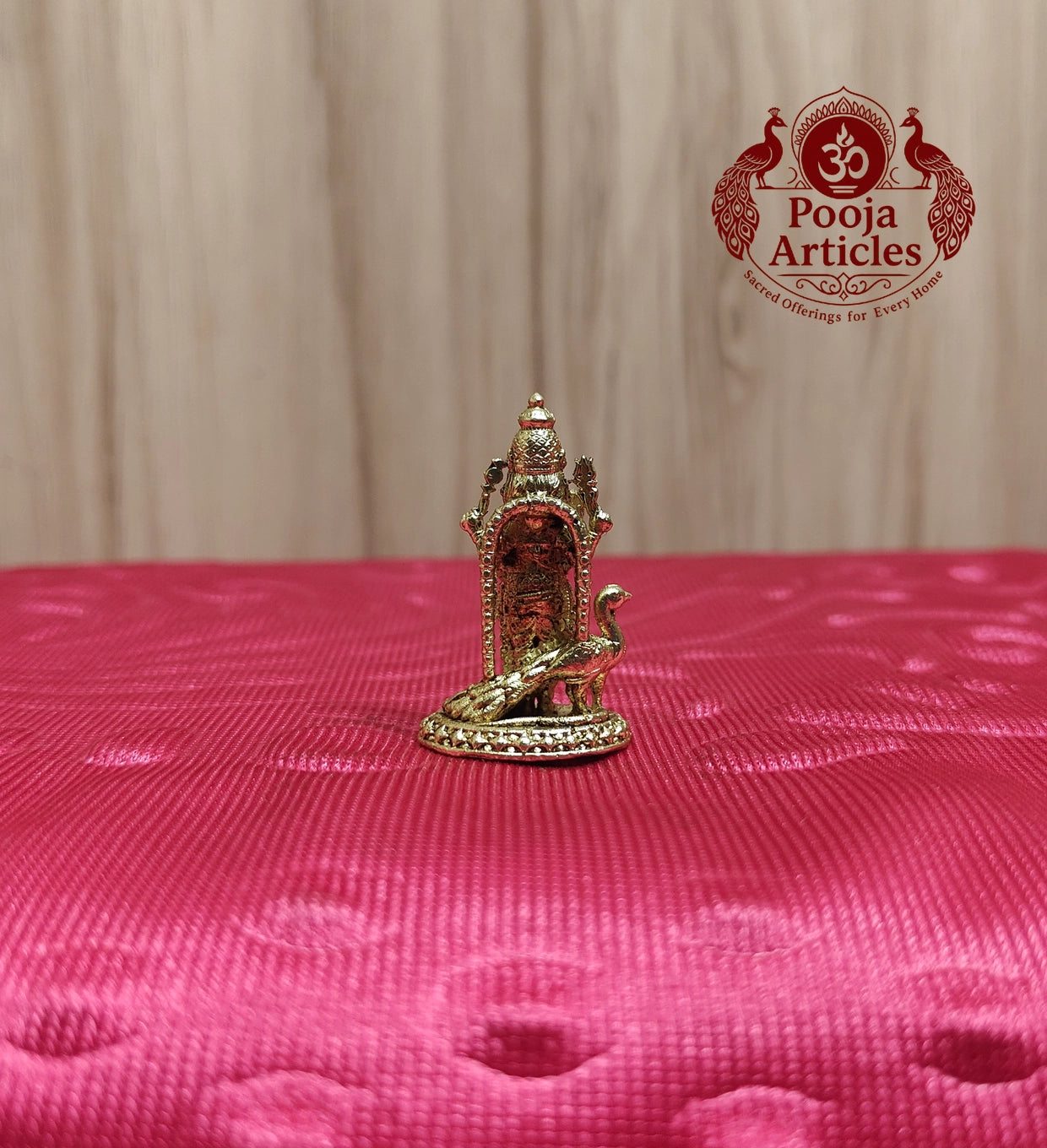 Miniature Brass Murugan Idol with Thiruvachi 1.5 Inch 