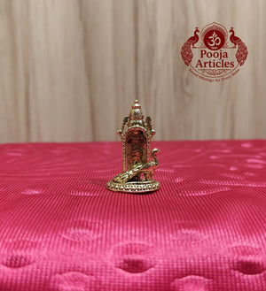 Miniature Brass Murugan Idol with Thiruvachi 1.5 Inch 
