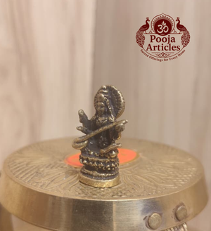 Miniature Brass Saraswati Statue 1.1 Inch