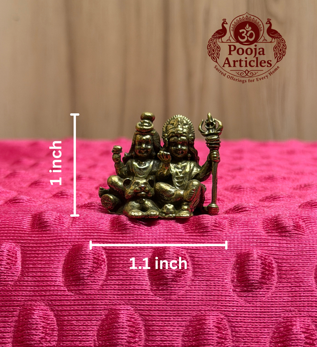 Miniature Brass Shiva Parvathi Statue 1 Inch