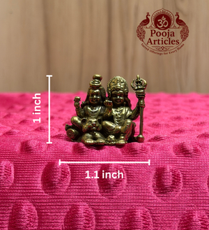 Miniature Brass Shiva Parvathi Statue 1 Inch