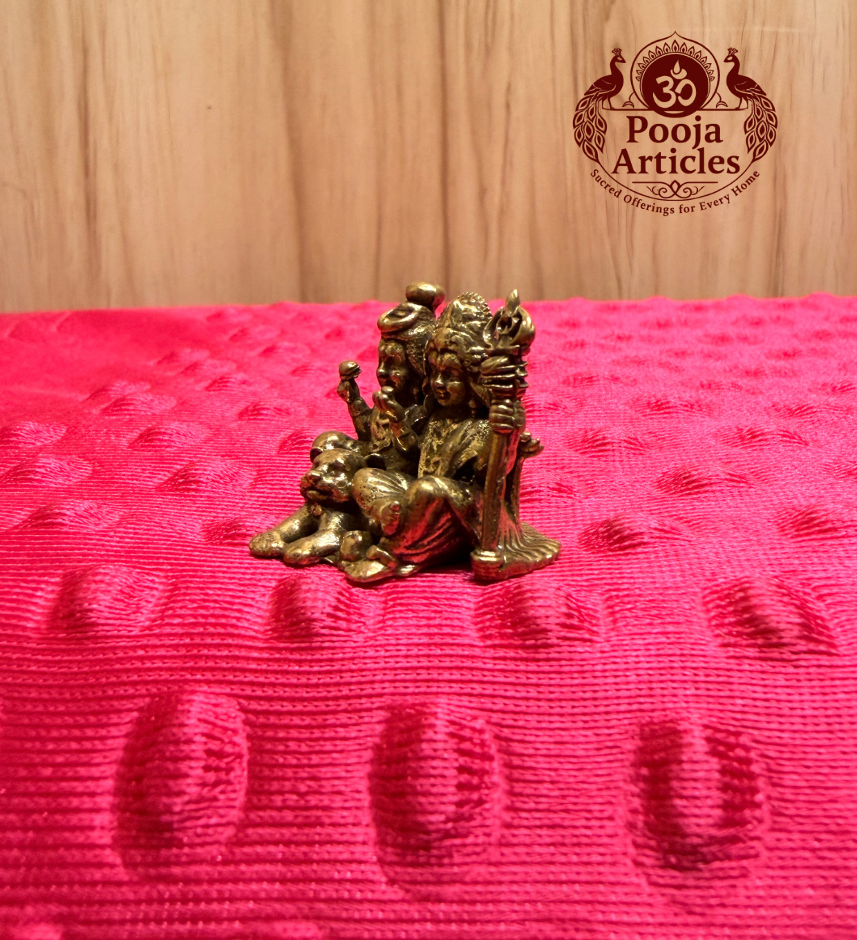 Miniature Brass Shiva Parvathi Statue 1 Inch