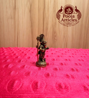 Miniature Brass Standing Ganesha Statue 1.5 Inch