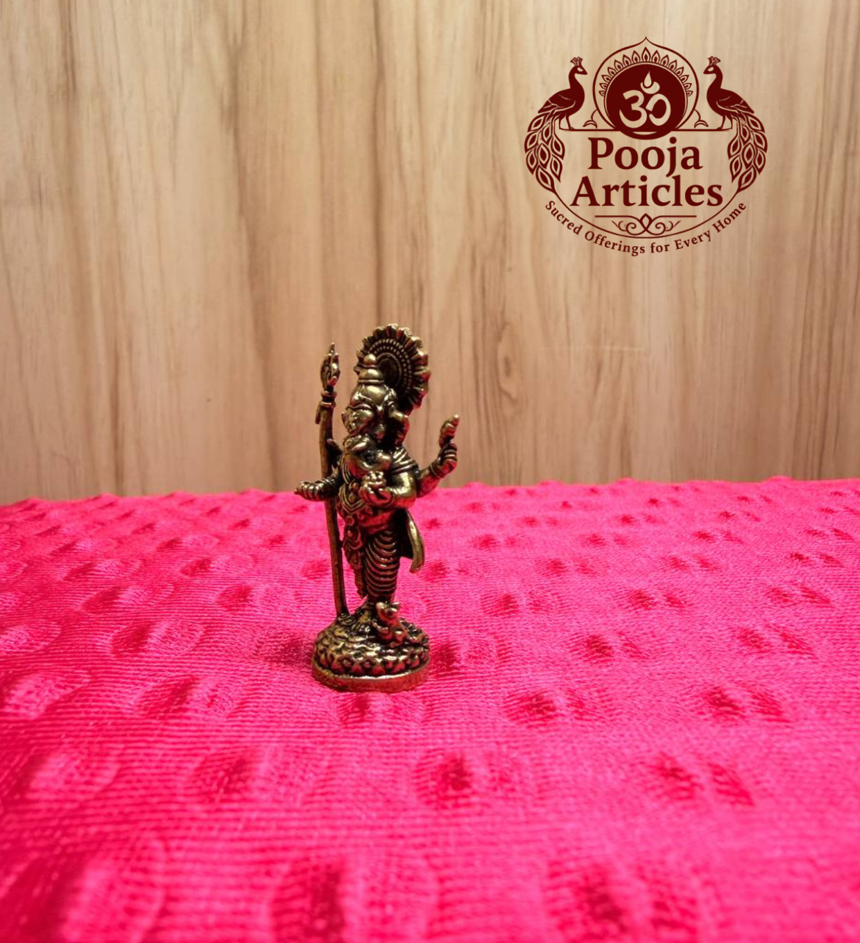 Miniature Brass Standing Ganesha Statue 1.5 Inch