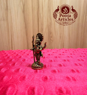 Miniature Brass Standing Ganesha Statue 1.5 Inch
