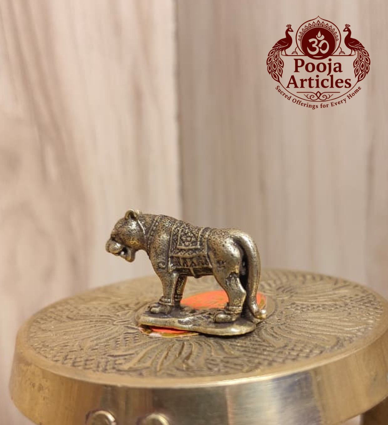 Miniature Brass Tiger Statue 1 Inch