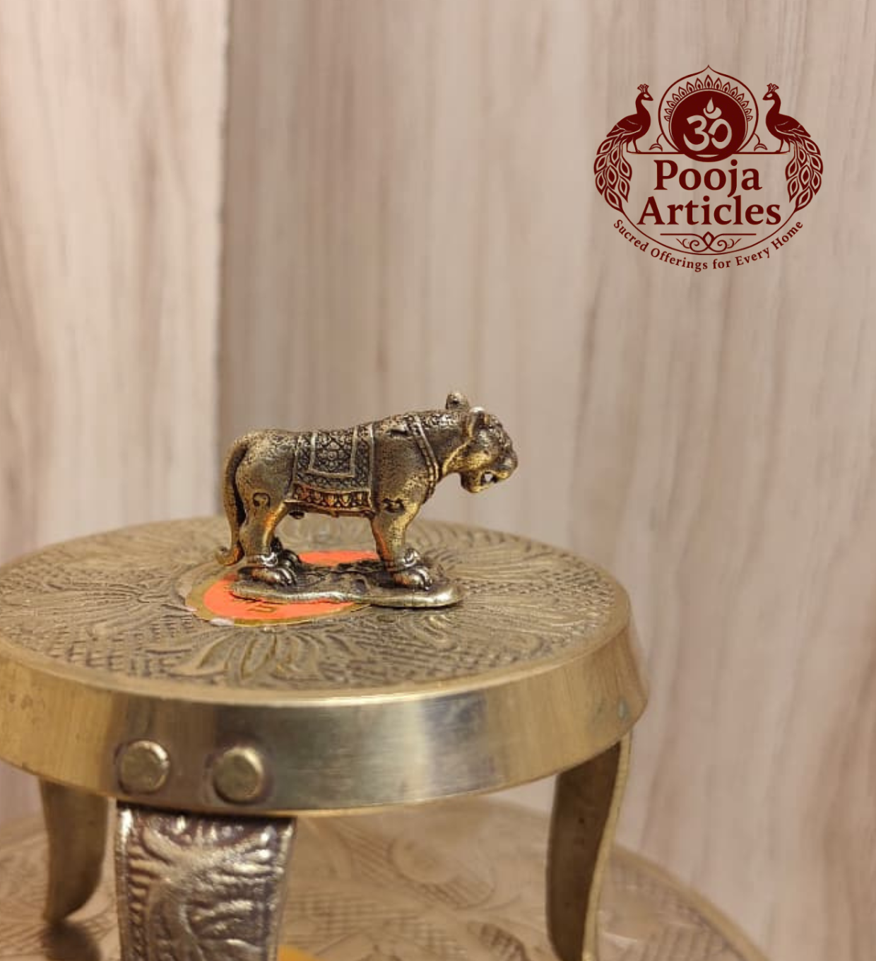 Miniature Brass Tiger Statue 1 Inch
