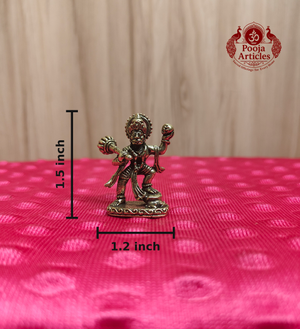 Miniature Brass Vira Hanuman Statue 1.5 Inch