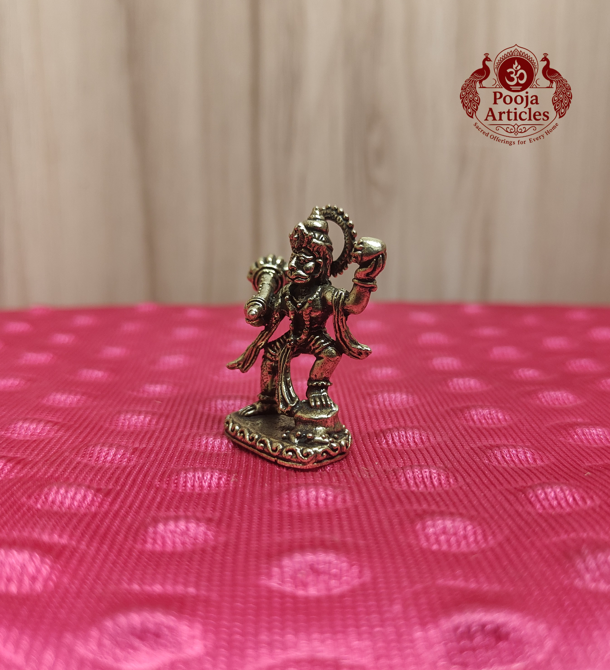 Miniature Brass Vira Hanuman Statue 1.5 Inch