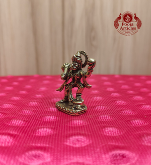 Miniature Brass Vira Hanuman Statue 1.5 Inch