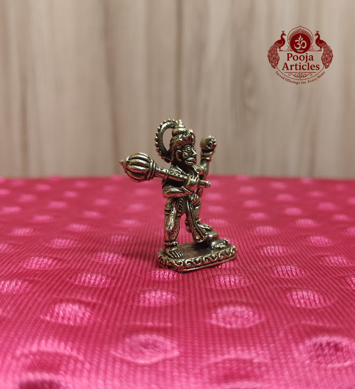 Miniature Brass Vira Hanuman Statue 1.5 Inch