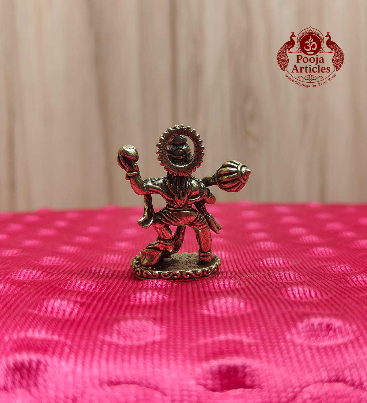 Miniature Brass Vira Hanuman Statue 1.5 Inch