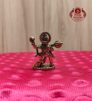Miniature Brass Vira Hanuman Statue 1.5 Inch