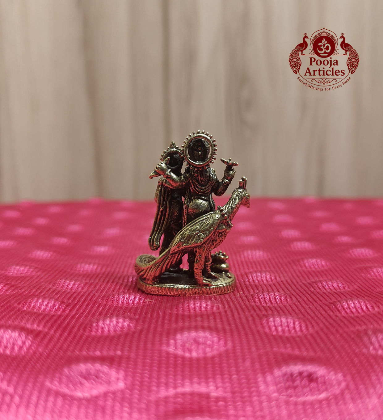 Miniature Brass Vishnu Lakshmi Idol 1.5 Inch